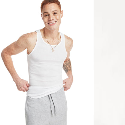 Débardeurs sans étiquette Hanes ComfortSoft pour hommes, paquet de 6, blancs, taille 3XL (US)