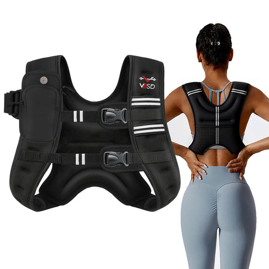 VBSD Weighted Vest Woman 16LB Weight Vest for Women Men Body Weight Vests for Walking Strength Training Running Workout Jogging Fitness Black - Available at All In One Marketplace Canada