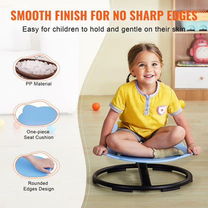 VEVOR Elephant Kids Swivel Chair, 220 LBS Capacity, 360° Spinning Chair, Autistic Kids Sensory Chair with Non-Slip Metal Base, Toddler Sit for Coordination Balance Focus Blue VEVOR