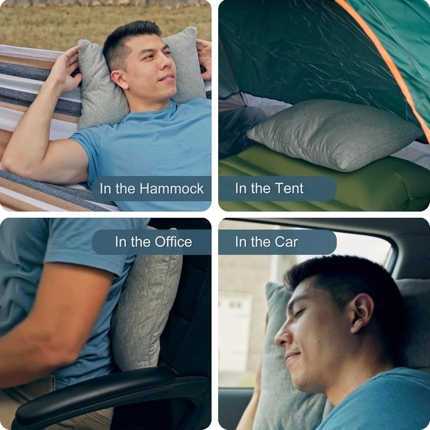 ACCURATEX Camping Pillow, 100% Cotton Cover Compressible Travel Pillow - Available at All In One Marketplace Canada