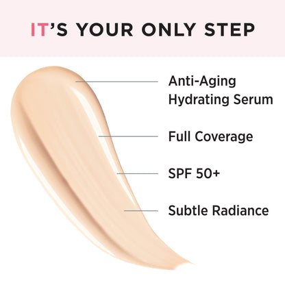 IT Cosmetics Your Skin But Better CC+ Cream Illumination, Light (W) - Color Correcting Cream, Full-Coverage Foundation, Anti-Aging Serum & SPF 50+ Sunscreen - Radiant Finish - 1.08 fl oz IT Cosmetics
