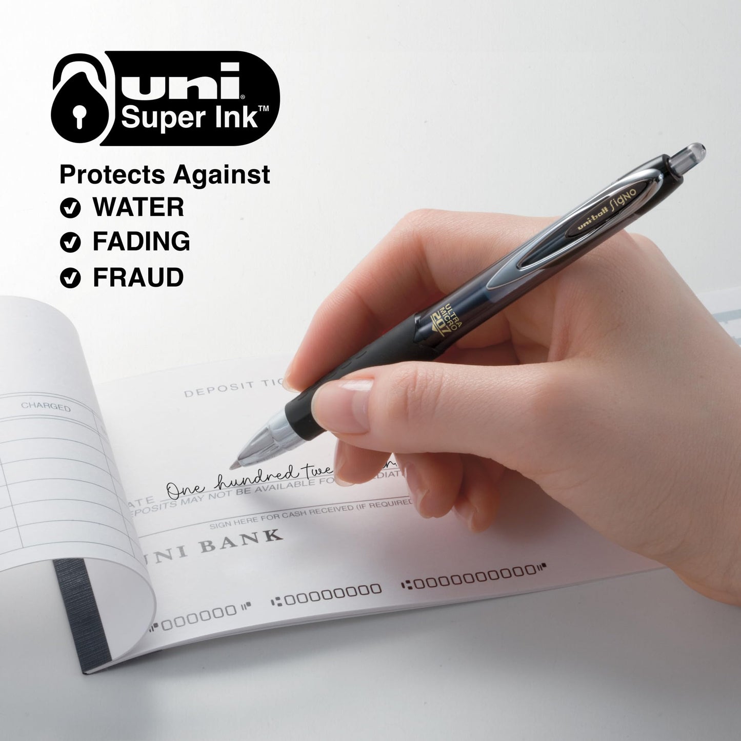 uni-ball Signo 207 Retractable Gel Pens, Ultra-Micro Point, Black Ink, 12 Count (Pack of 1) (1790922) , Packaging may vary Uni-Ball