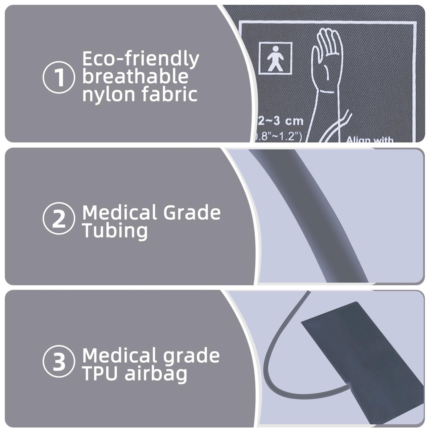 Alcarefam Extra Large Blood Pressure Cuff, 22-66cm XXL Cuff for Big Arms, Replacement Adult Cuff Compatible with Omron BP Monitors, 7 Connectors - Available at All In One Marketplace Canada