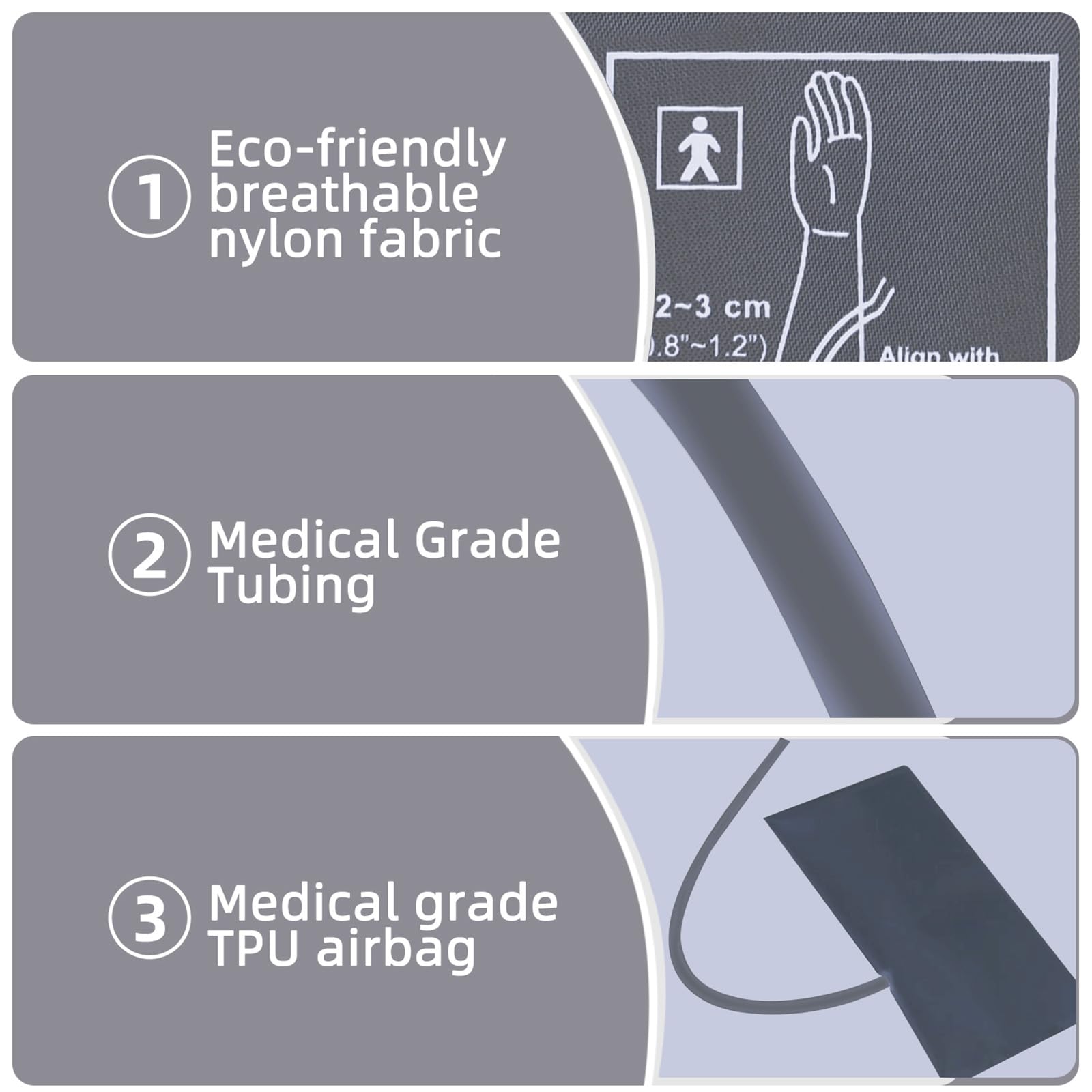 Alcarefam Extra Large Blood Pressure Cuff, 22-66cm XXL Cuff for Big Arms, Replacement Adult Cuff Compatible with Omron BP Monitors, 7 Connectors - Available at All In One Marketplace Canada