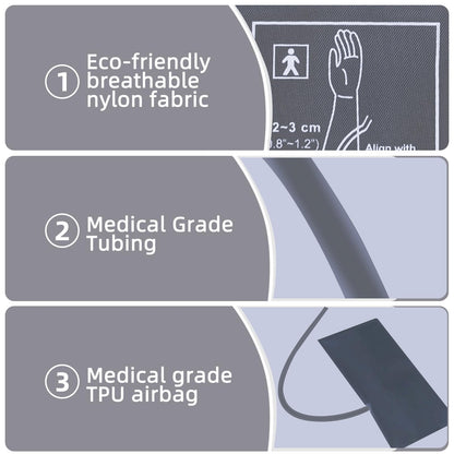Alcarefam Extra Large Blood Pressure Cuff, 22-66cm XXL Cuff for Big Arms, Replacement Adult Cuff Compatible with Omron BP Monitors, 7 Connectors - Available at All In One Marketplace Canada