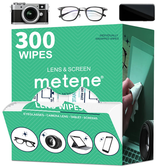 Metene Lens Wipes, 300 Pre-Moistened Individually Wrapped Glasses Wipes - Available at All In One Marketplace Canada