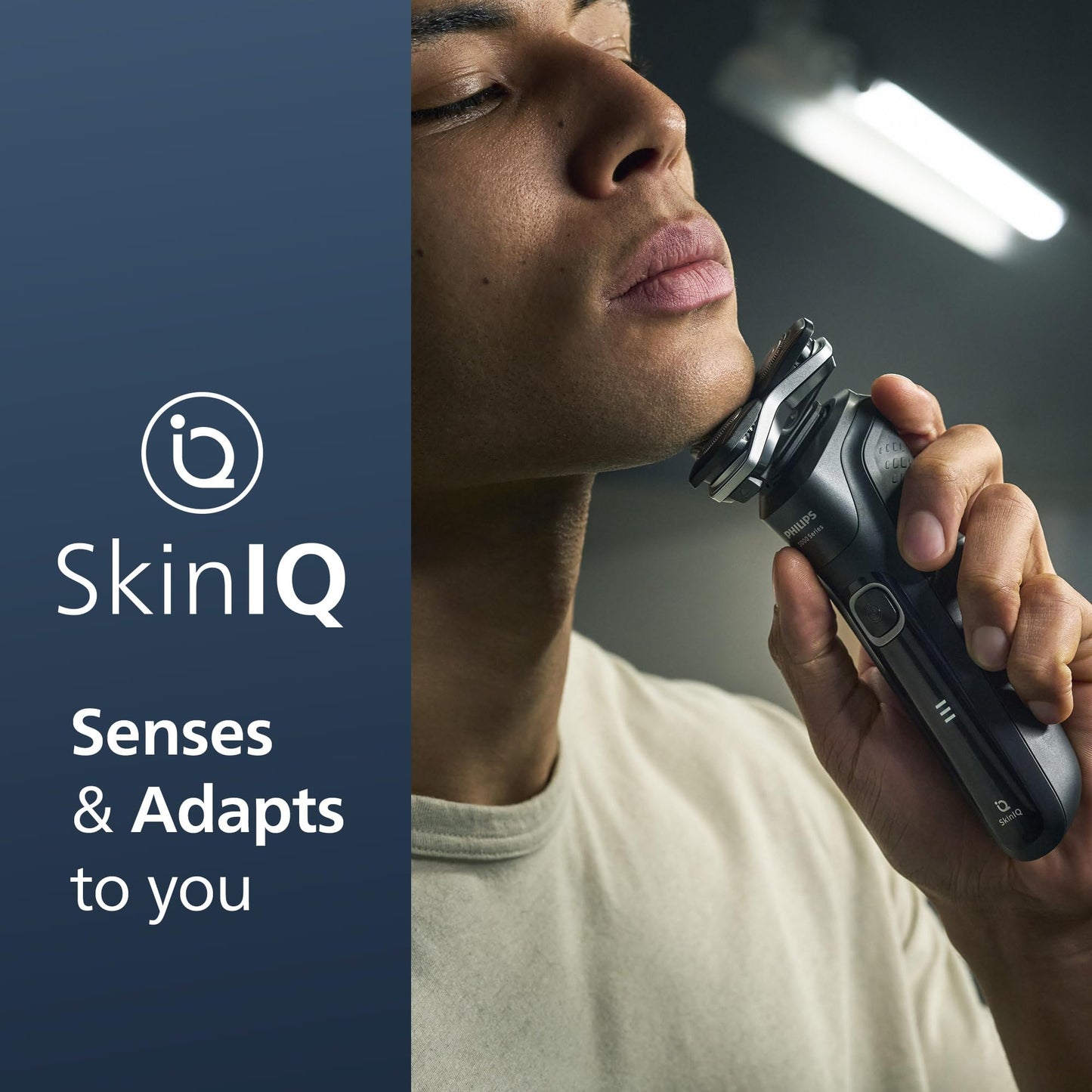 Philips Shaver Series 5000, Wet & Dry Electric Shaver, with SkinIQ Technology, Pop-up Trimmer, Charging Stand, Deep Black, Model S5898/25 - Available at All In One Marketplace Canada