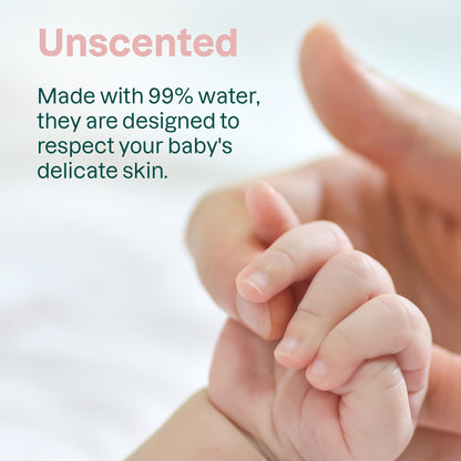 ATTITUDE Baby Water Wipes, EWG Verified, Safe for Newborns, Unscented & Fragrance-Free, 99% Water, Gentle & Hypoallergenic, Vegan & Dermatologically Tested, Travel Pack with Hard Lid, 72 Count (Pack of 3)