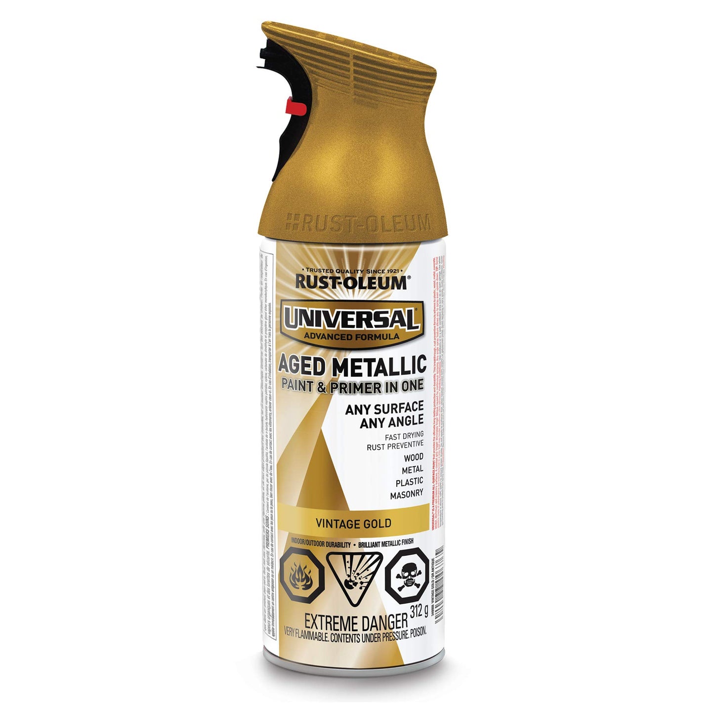Rust-Oleum Universal Aged Metallic Finish Vintage Gold 312g 🍁 All In One Marketplace Canada
