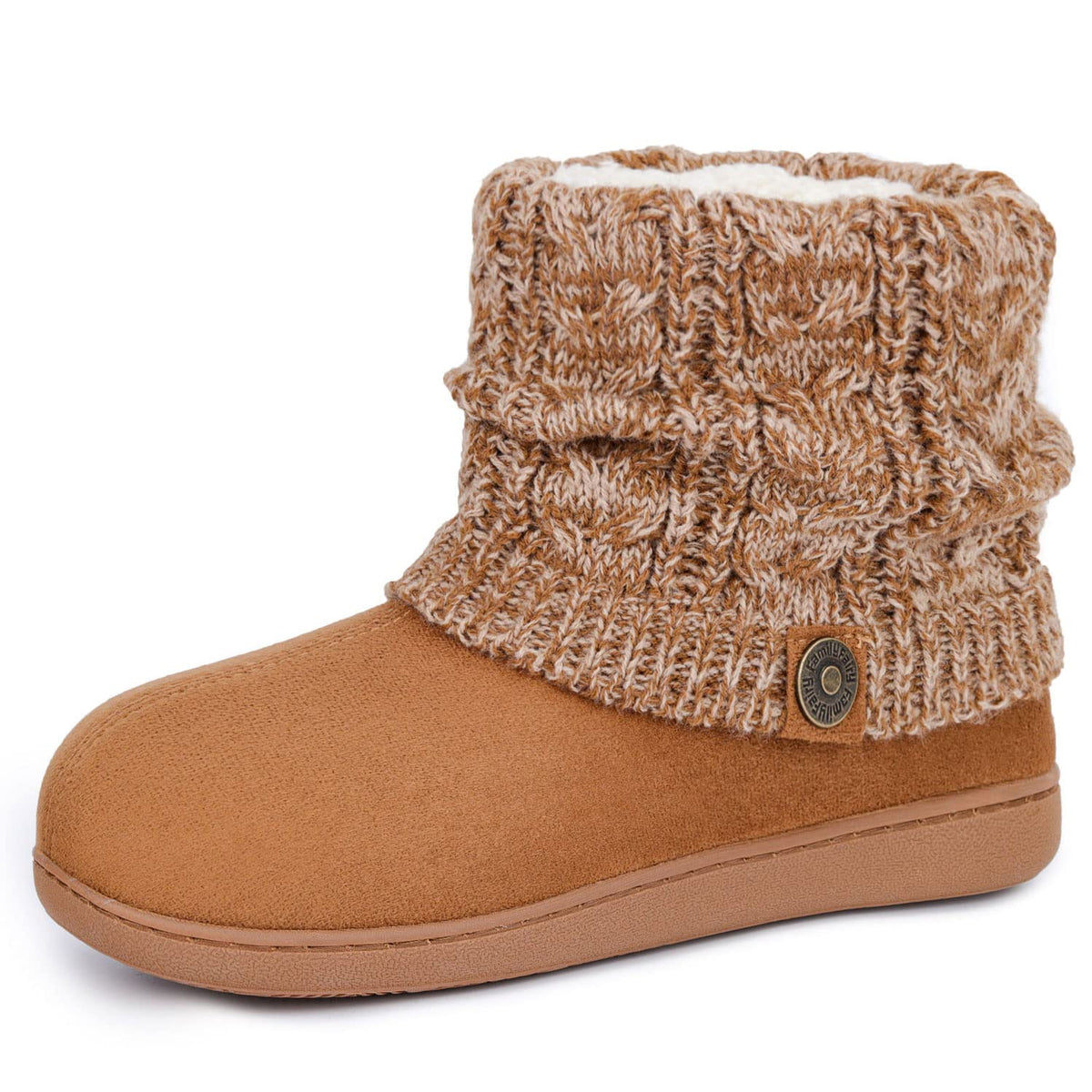 FamilyFairy Women's Bootie Slippers Warm Winter Boots Camel, 7-8 🍁 All In One Marketplace Canada