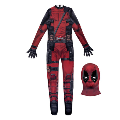 Costume officiel Deadpool Marvel Deluxe pour adulte - Spandex extensible avec fentes aux poignets (XS)