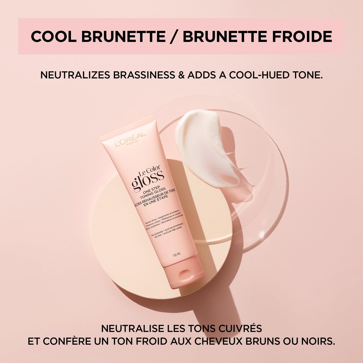 L'Oreal Paris Le Color Gloss One Step Toning Hair Gloss Treatment, Cool Brunette, Enhance Your Shine with this Semi Permanent Hair color, 1 Kit 🍁 All In One Marketplace Canada