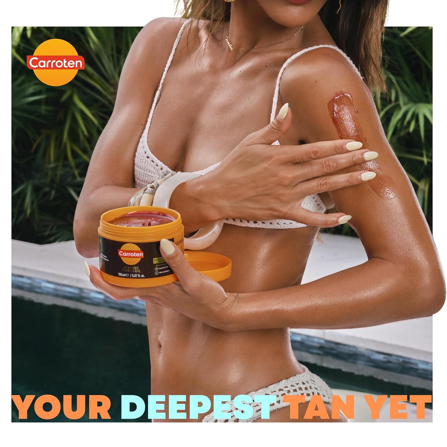 Carroten Intensive Tanning Gel | Browning Indoor/Outdoor Tan Accelerator | Non-Greasy, Water-Resistant with Carrot and Coconut Oil | Vitamin A & E For Moisture & Hydration | Made in Greece | 5 Fl Oz