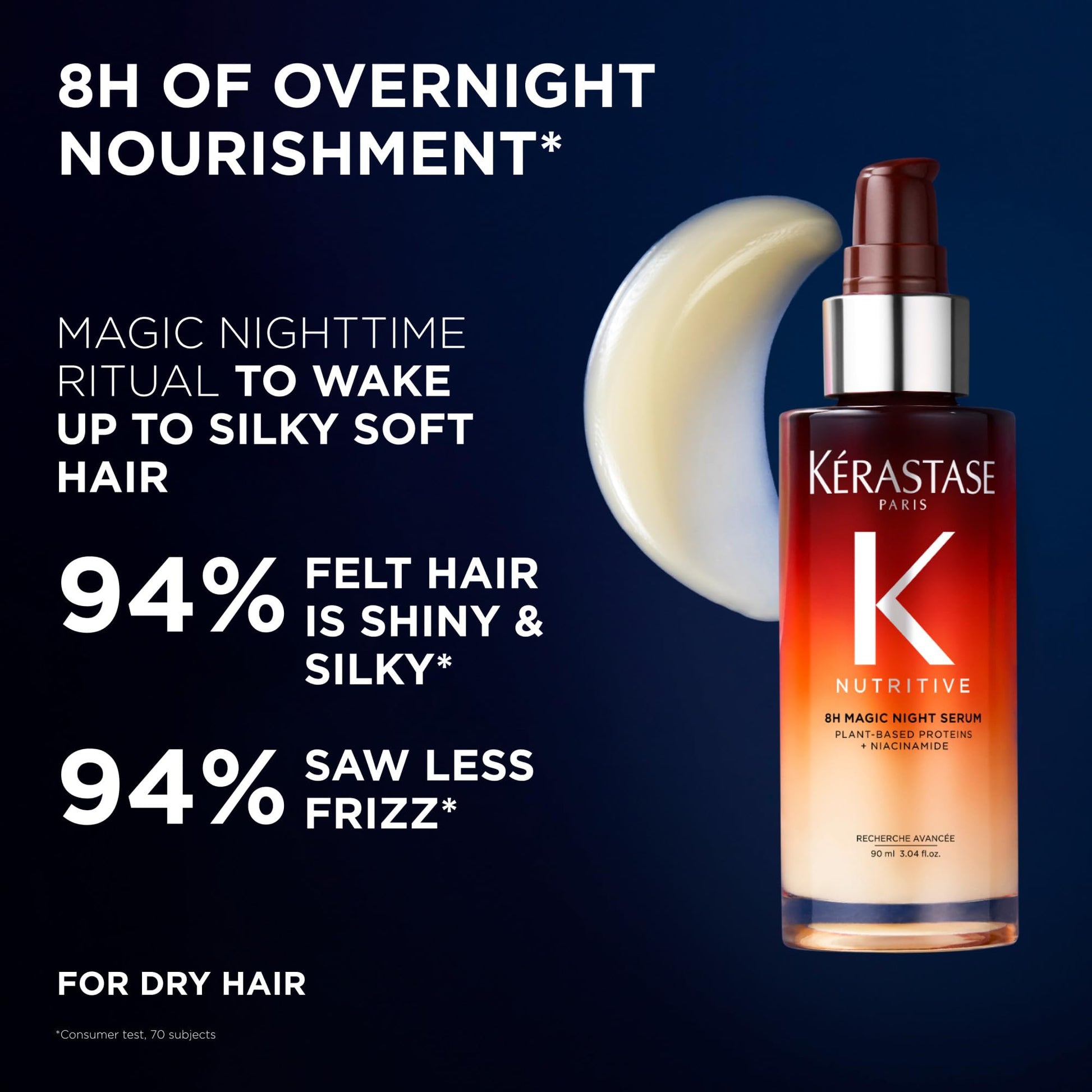 Kérastase Nutritive 8H Magic Night Serum, Iconic Overnight Nourishing Hair Serum for Dry Hair, Provides Deep Hydration and Softer Hair - Available at All In One Marketplace Canada