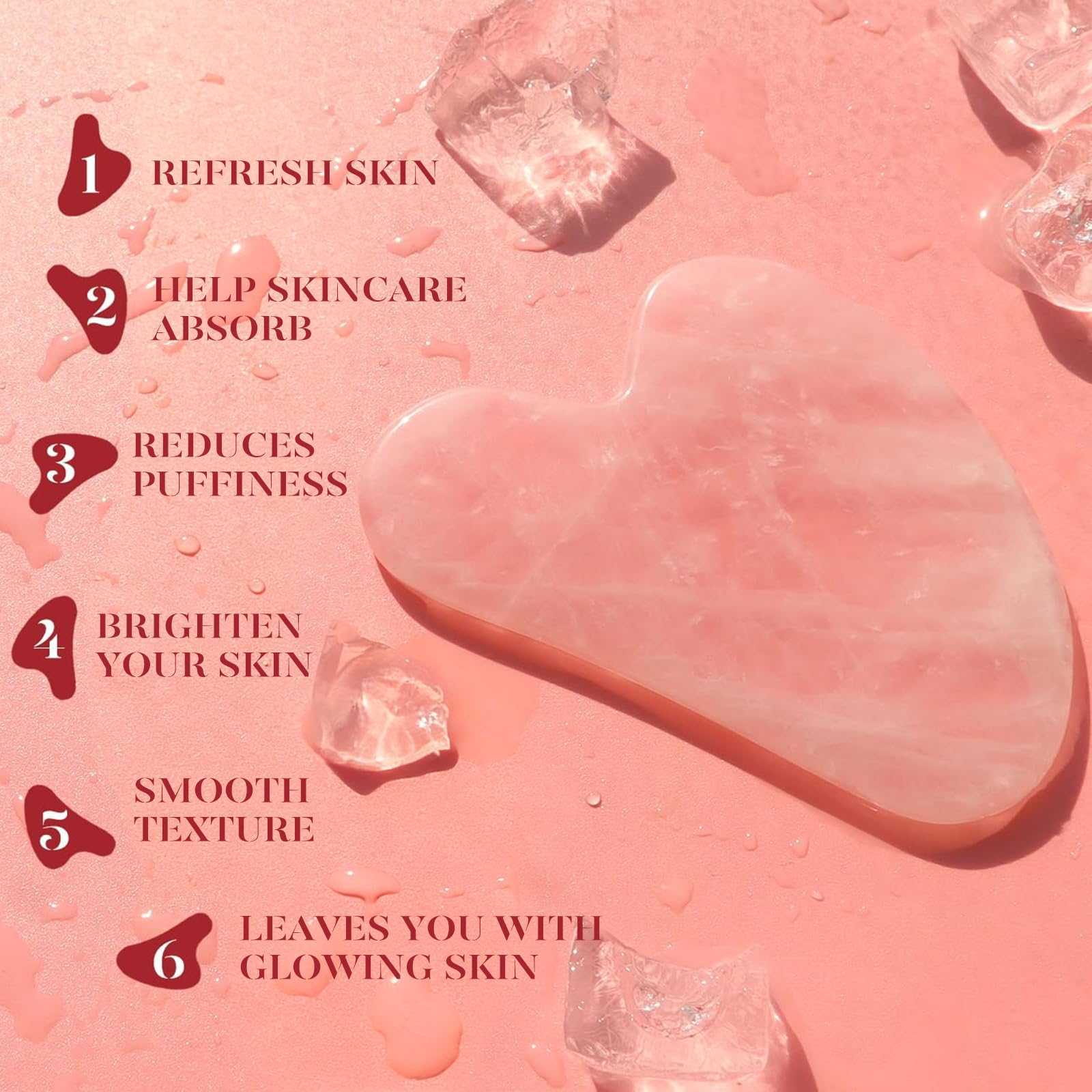 BAIMEI IcyMe Rose Quartz Roller & Gua Sha Set, Cooling Face Roller for Depuffing & Lymphatic Massage, Sculpting Tool for Face, Eyes & Neck, Smooth Skincare Gift for Women and Men - Available at All In One Marketplace Canada