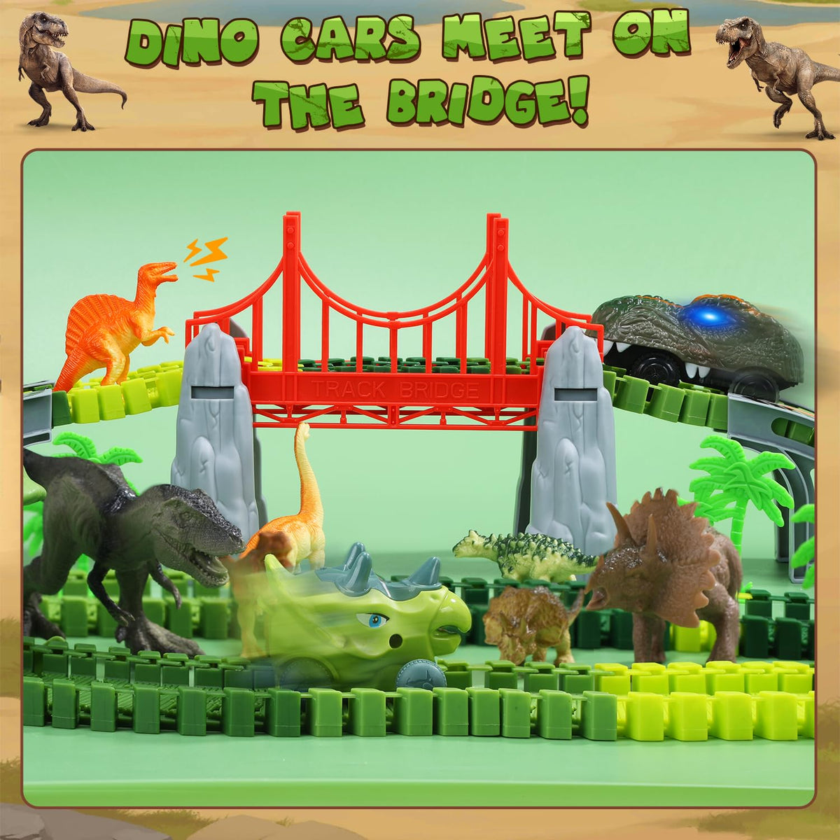 EagleStone Dinosaur Track Set for Kids – 225 PCS Flexible Race Tracks 🍁 All In One Marketplace Canada