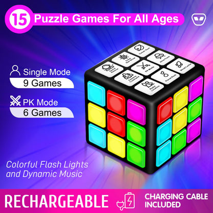 Xinbeiya Rechargeable Handheld Cube with Games, 15 Fun Brain & Memory Games 🍁 All In One Marketplace Canada
