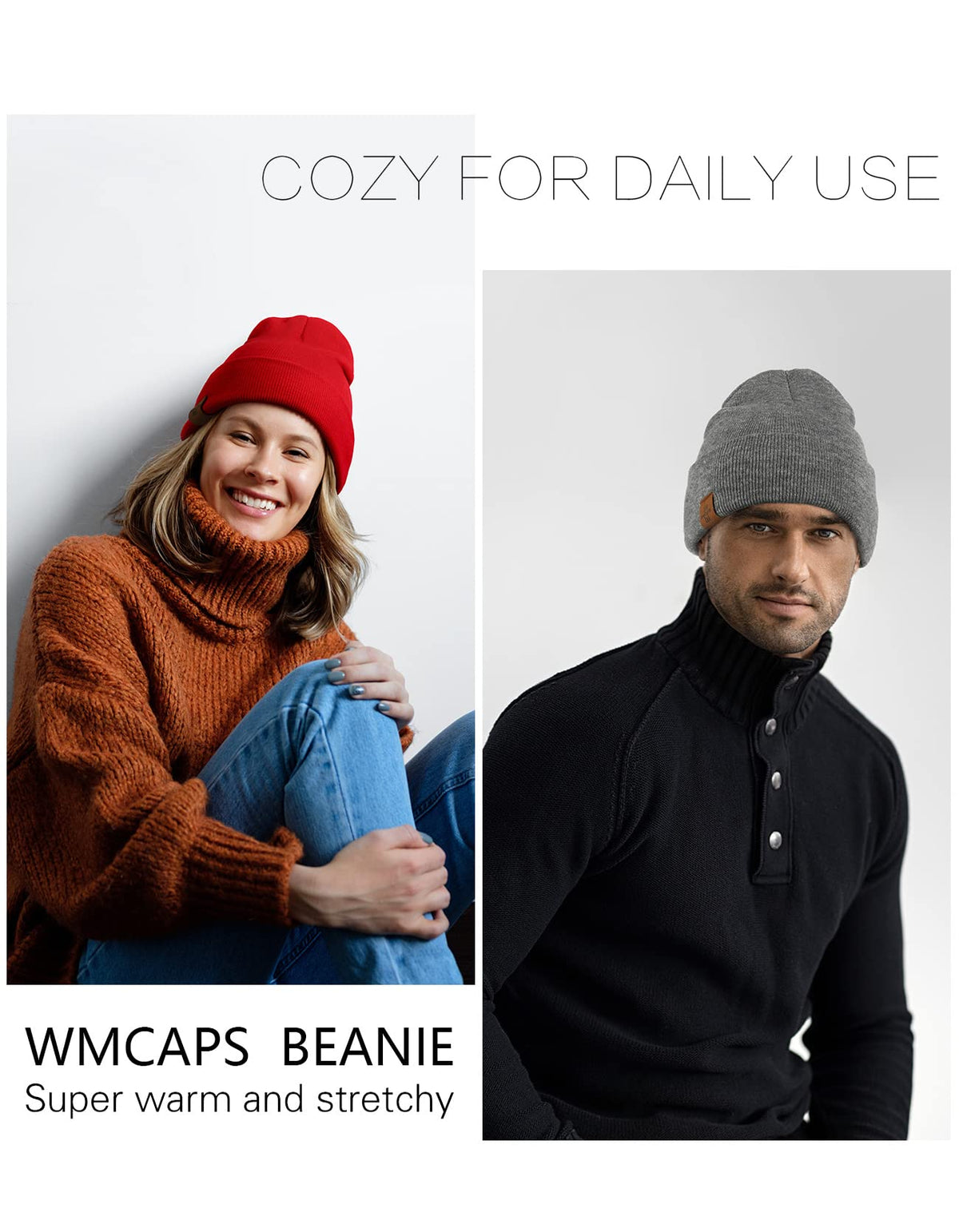 Wmcaps Winter Beanie Toque Knit Hat Gifts for Men Women Grey 🍁 All In One Marketplace Canada
