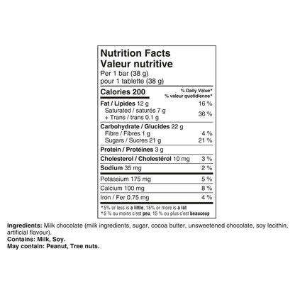 Cadbury Dairy Milk Chocolate Bars - Pack of 24 (38g each, 912g total) - Canadian Made