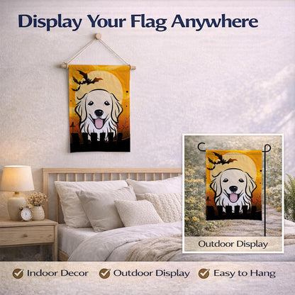 Drapeau de jardin Caroline's Treasures BB1763GF Golden Retriever d'Halloween, petite taille, multicolore