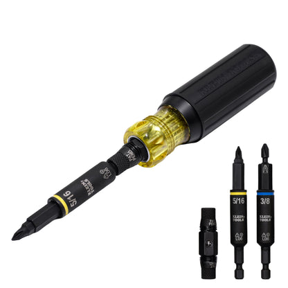 Klein Tools 32500HD KNECT Multi-Bit Screwdriver/Nut Driver, Impact Rated 11-in-1 Tool with Phillips, Slotted, Square and Torx Tips
