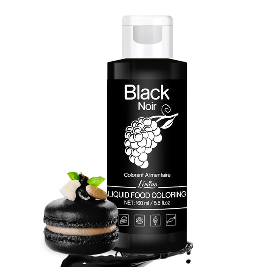 Food Coloring - Vivid Food Coloring for Baking, Cake Decorating, Cookie, Fondant, Macaron - Liquid Tasteless Food Color Dye for Airbrush, DIY Slime Making and Crafts - 6 fl.oz / 160ml (Black) 🍁 All In One Marketplace Canada