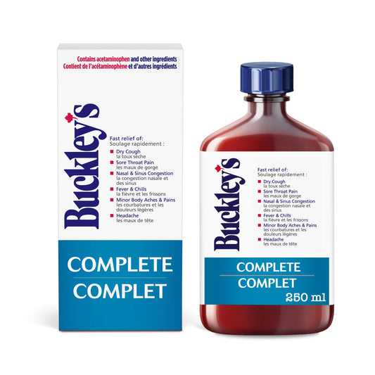 Buckley's Complete Syrup for Cough, Cold & Flu Relief, 250 mL (Packaging May Vary) - Available at All In One Marketplace Canada