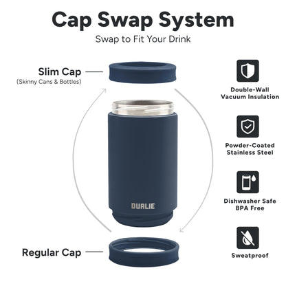 DUALIE 3 in 1 Insulated Can Cooler - Universal Size for 12 oz Cans, Slim Cans, and Bottles - 10+ Colors Available 🍁 All In One Marketplace Canada