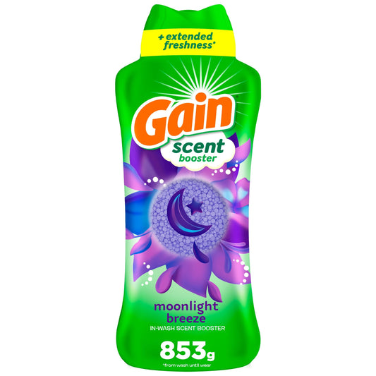 Gain In-Wash Laundry Scent Booster, Moonlight Breeze Scent, Fresh Extender + Odour Protection, 853 Grams - Available at All In One Marketplace Canada