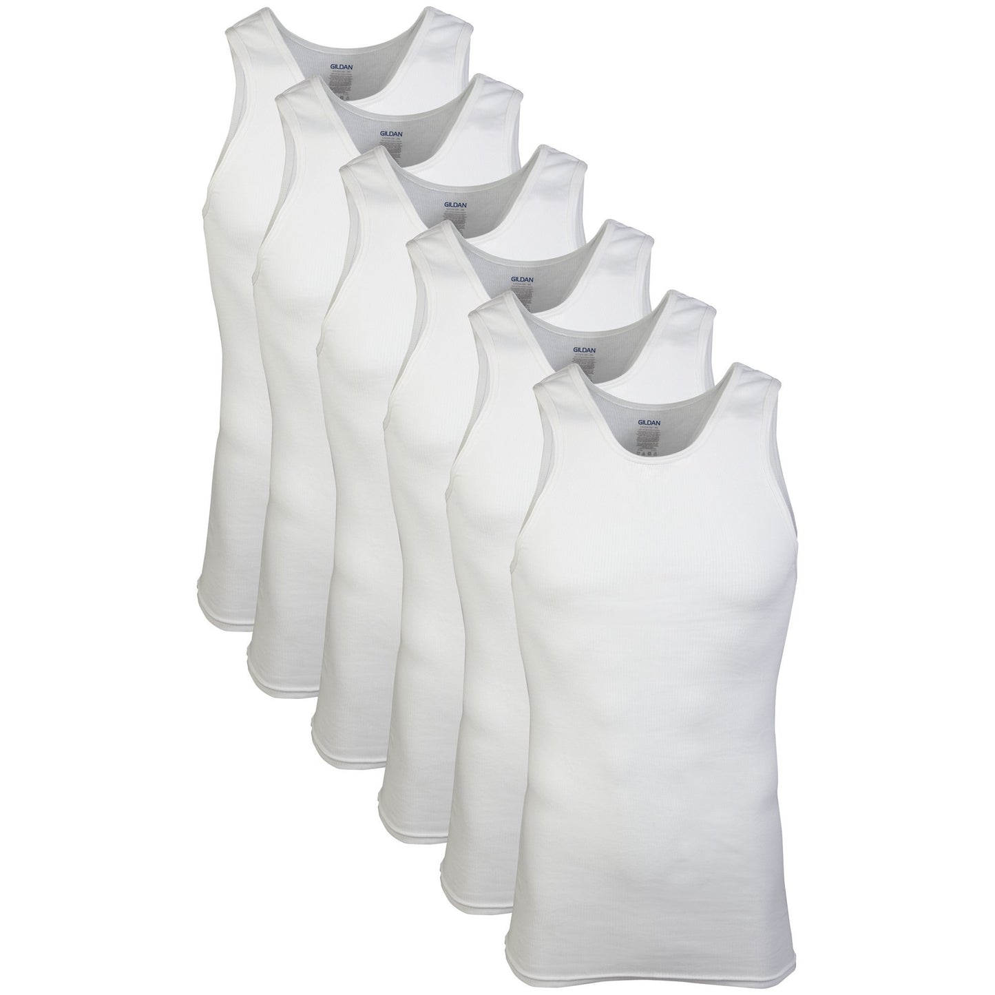 Gildan Men's A-Shirts Tanks Multipack, White (6 Pack), Medium 🍁 All In One Marketplace Canada