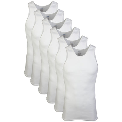 Gildan Men's A-Shirts Tanks Multipack, White (6 Pack), Medium 🍁 All In One Marketplace Canada
