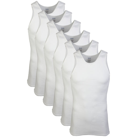 Gildan Men's A-Shirt Tanks, Multipack, Style G1104, White, Large 🍁 All In One Marketplace Canada Gildan