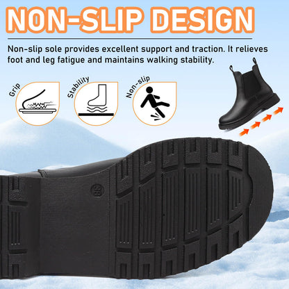 Women's Chelsea Ankle Boots Waterproof Warm Fur Lined Winter Boots Fashion Slip-On Chunky Heel Casual Elastic Booties 🍁 All In One Marketplace Canada