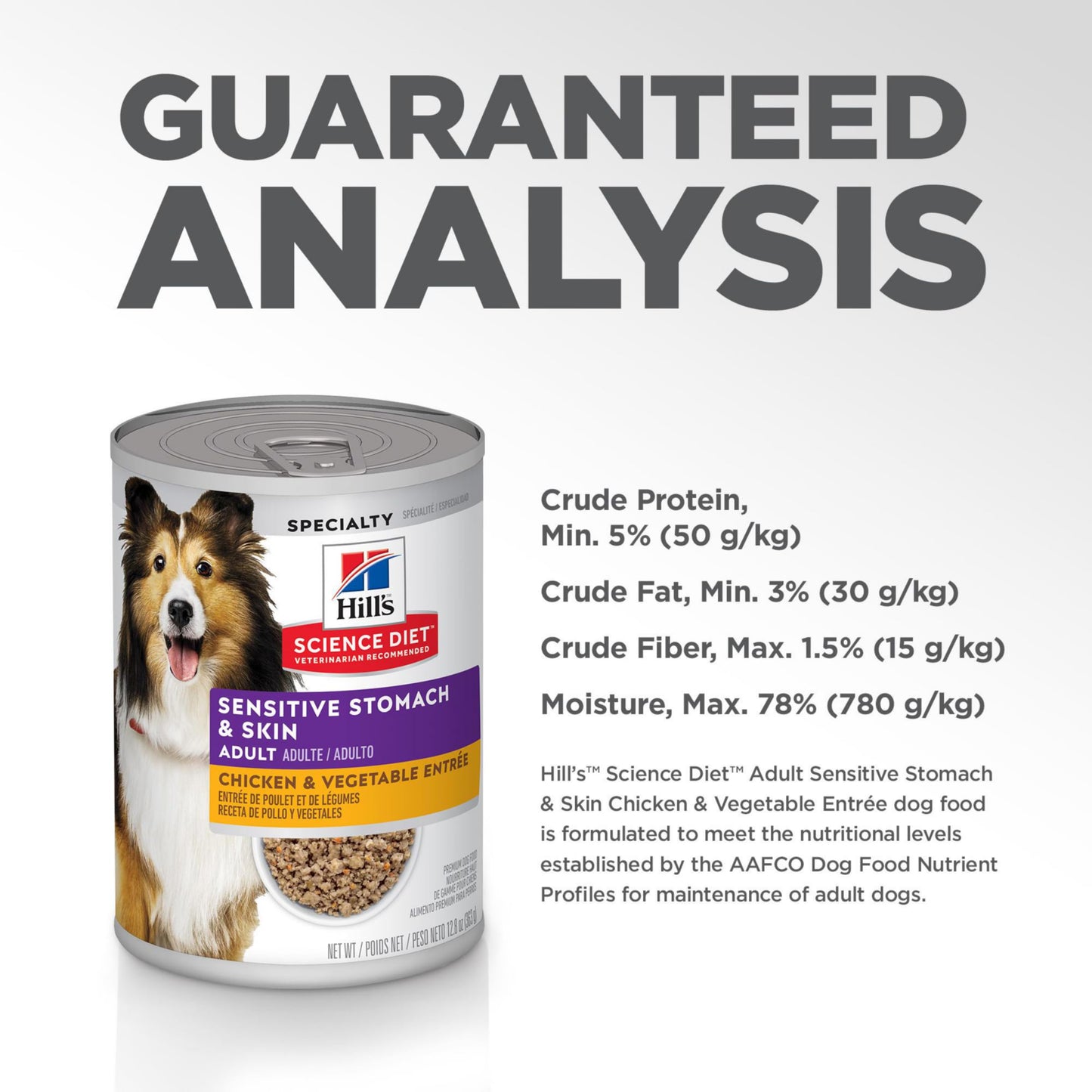 Hill's Science Diet Sensitive Stomach & Skin, Adult 1-6, Stomach & Skin Sensitivity Support, Wet Dog Food, Chicken & Vegetables Loaf, 12.8 oz Can, Case of 12 🍁 All In One Marketplace Canada