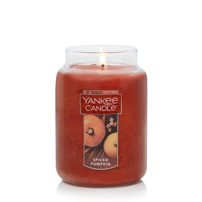 Yankee Candle Scented Candle, Spiced Pumpkin, Original Large Jar Candle, 110-150 Hours of Burn Time, 22 oz. Yankee Candle