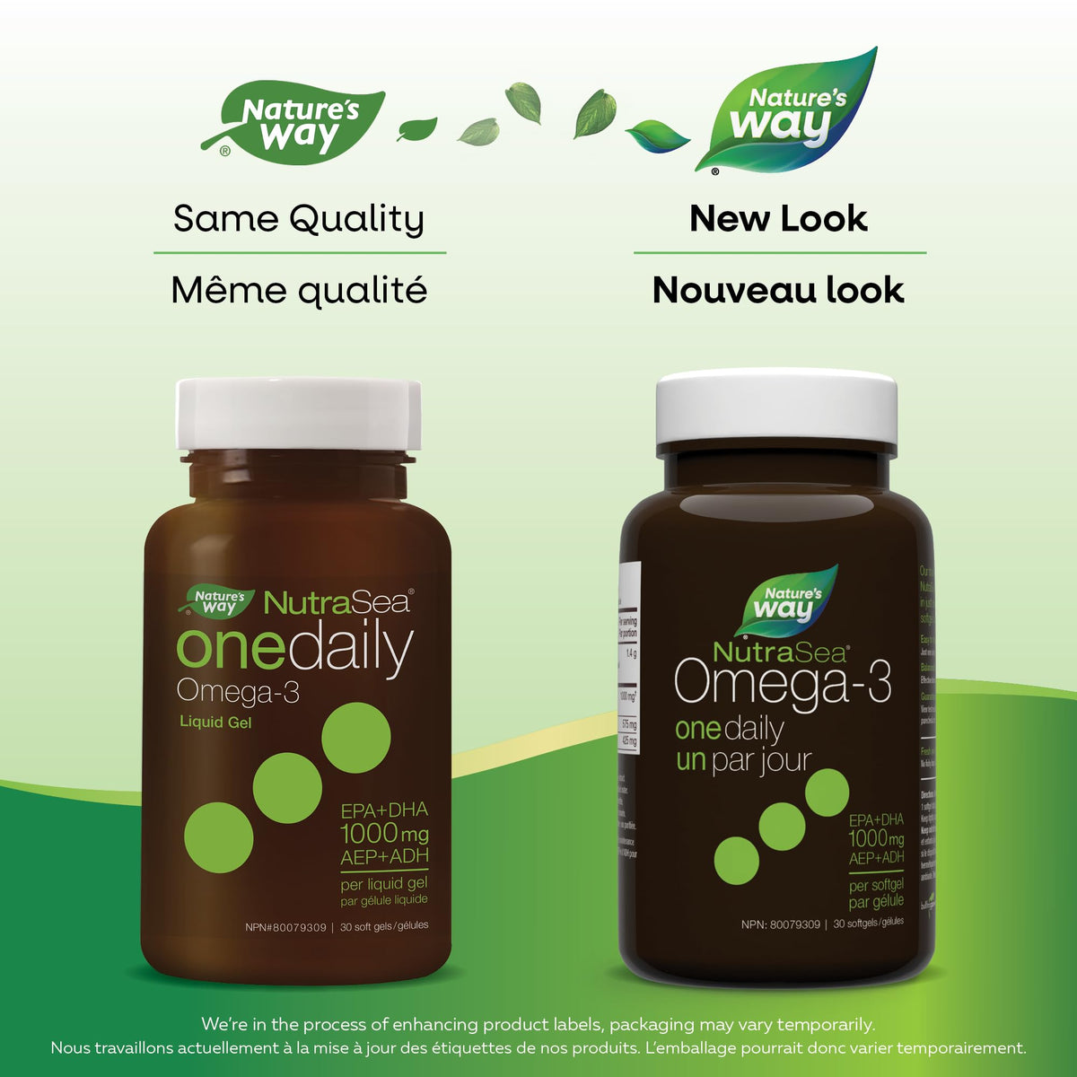 Nature's Way NutraSea One Daily Omega 3 High Potency Softgels Supplement with Fish Oil – Fresh Mint Flavour – Heart & Brain Support for Adults and Kids Ages 6+ – EPA & DHA, 30 Softgels