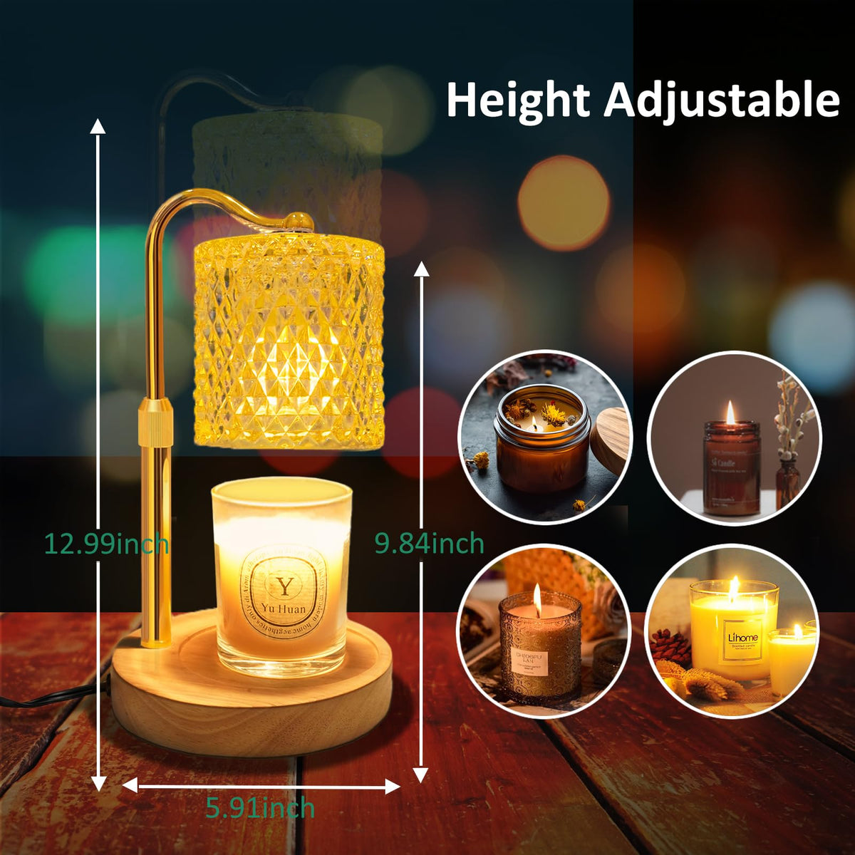 Candle Warmer Lamp with Timer Dimmer Adjustable Height for New Home Decor, Birthday Gifts for Women,Candle Warmer for Women Mom Christmas Gift Mother's Day Gfit 🍁 All In One Marketplace Canada