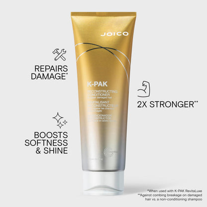 Joico K-PAK Daily Reconstructing Conditioner, Heat Protectant, Moisturizing Cleansing, Repair Damaged Hair, with Keratin and Primrose Oil, Sulfate-Free Joico