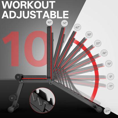 PASYOU Adjustable Weight Bench Full Body Workout Multi-Purpose Foldable Incline Decline Exercise Workout Bench for Home Gym - Available at All In One Marketplace Canada