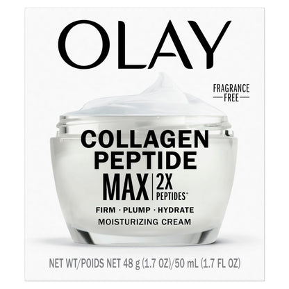 Olay Collagen Peptide Face Moisturizer, Firming Cream for Women, Fragrance-Free, Non-Greasy - Hydrating, Anti-Aging, Anti-Wrinkle, Smoothing of Fine Lines, Tightening Skin Care - Niacinamide, 50 mL