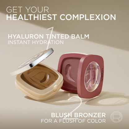 L'Oréal Paris True Match Hyaluron Tinted Foundation, Hydrating Balm Foundation For Mature skin with 80% Skincare Base, Buildable Coverage, Natural Radiant Finish, 2 Rosy Light, 8 g