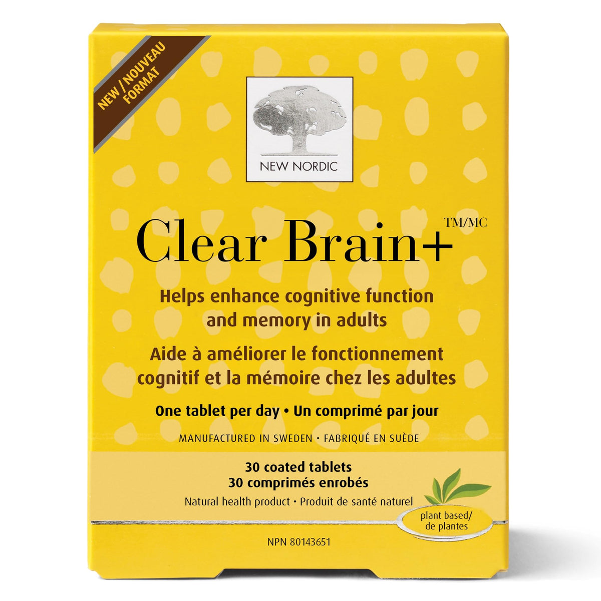 New Nordic Clear Brain, Vegan Brain Supplement, 30 Tablets, 15 Day Supply