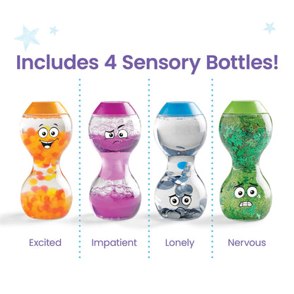 hand2mind Express Your Feelings Sensory Bottles- Excited, Impatient, Lonely, Nervous