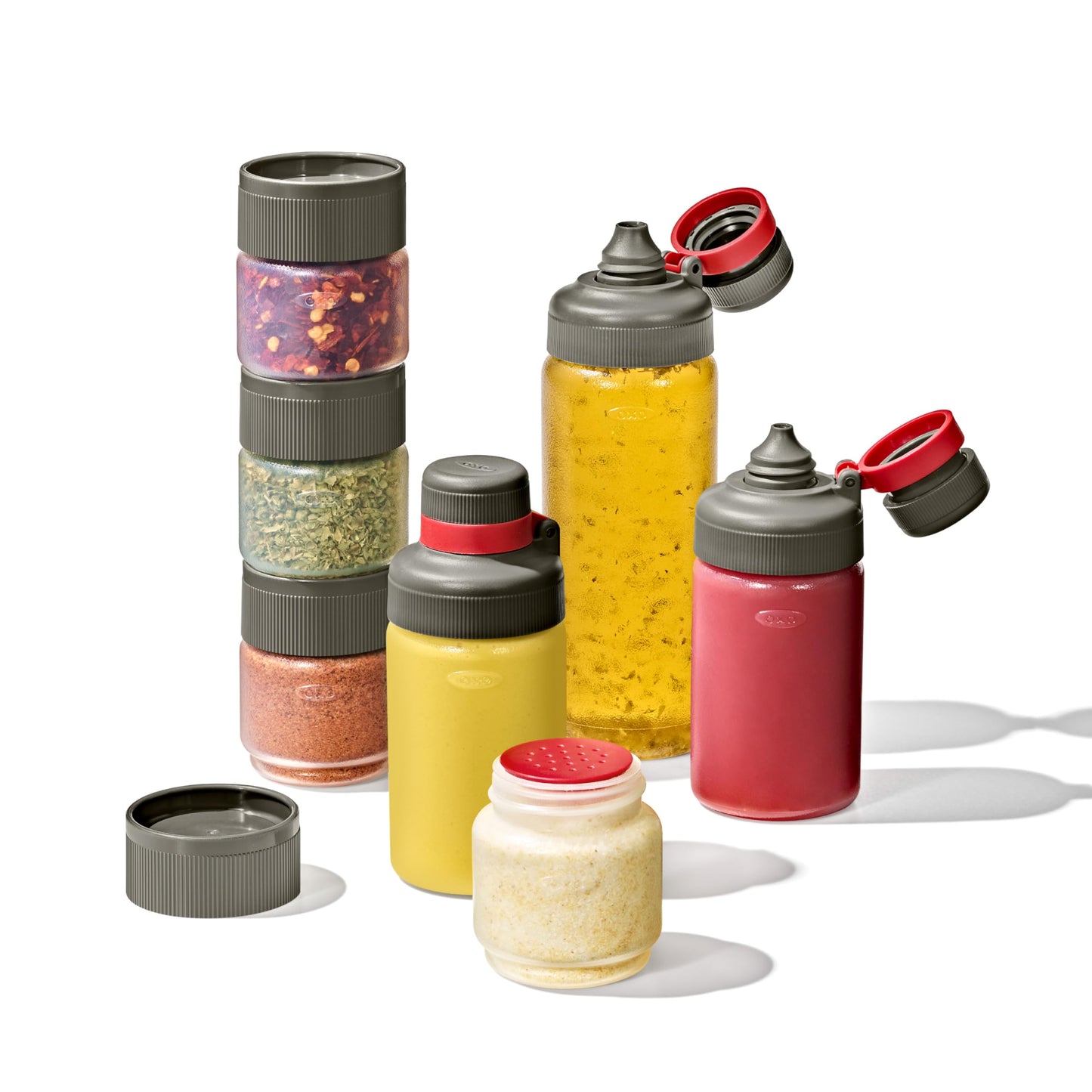 OXO Outdoor 7-Piece Spice Shaker & Squeeze Bottle Set OXO