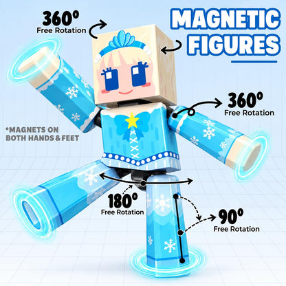 Magnetic Action Figures Playset - 20PCS Magnetic Building Toys with Rotatable Figures Character, STEM Magnet Toys for Kids, Christmas Birthday Gifts for Boys Girls Ages 4 5 6 7 8+ Year Olds 🍁 All In One Marketplace Canada