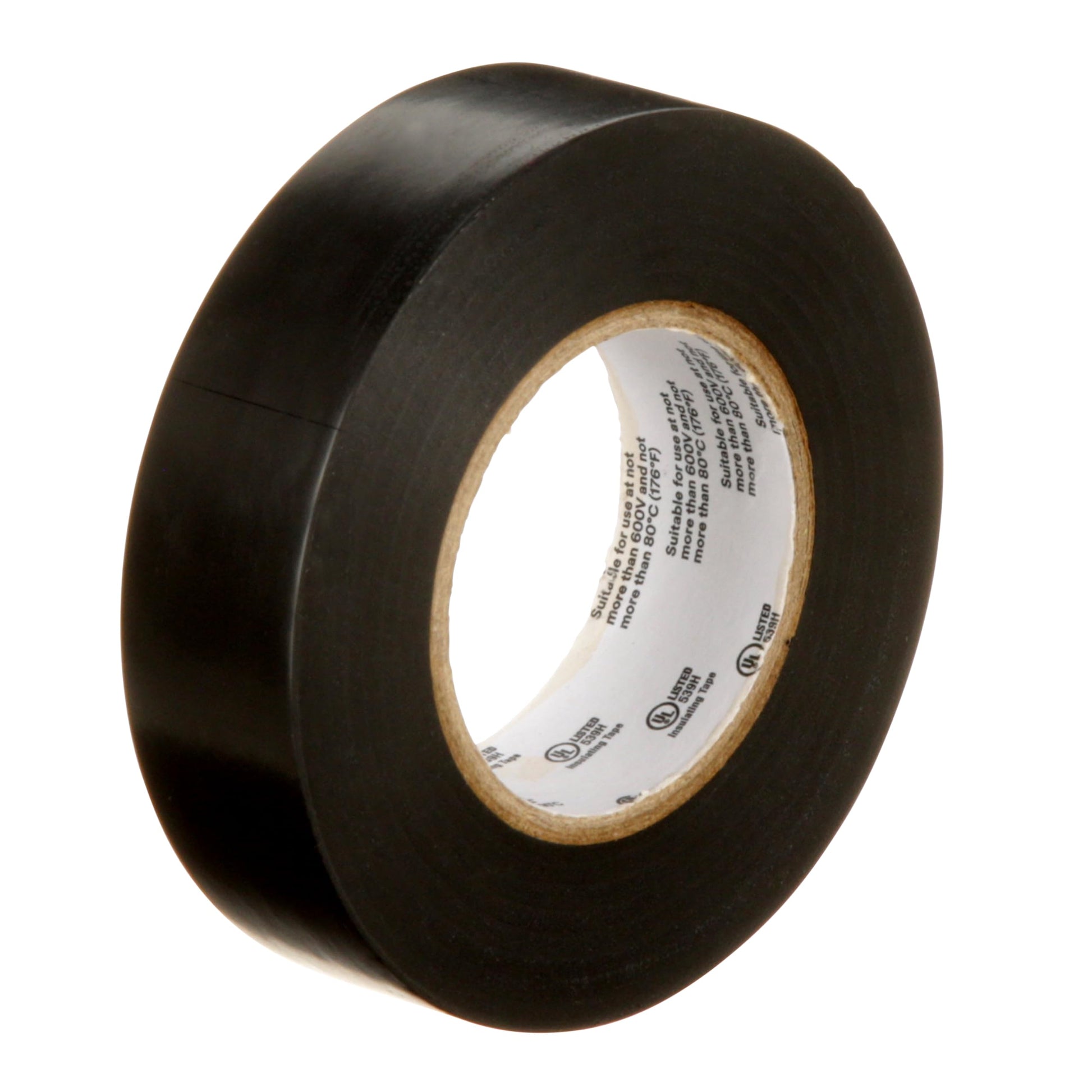 3M Temflex 165, Vinyl Colour Coding Electrical Tape, Black, 3/4in x 60ft, 10 Rolls 3M