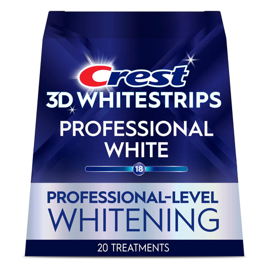 Crest 3D Whitestrips Professional White At-home Teeth Whitening Kit, 20 Treatments, 18 Levels Whiter - Available at All In One Marketplace Canada