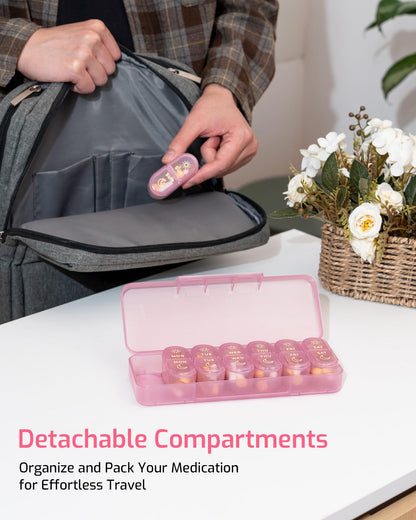 Daviky Weekly Pill Organizer 2 Times a Day, 7-Day AM PM Medicine Case, Travel-Friendly Pill Box for Fish Oils, Vitamins & Supplements - Available at All In One Marketplace Canada