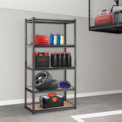 VEVOR Storage Shelving Unit, 5-Tier Adjustable, 2000 lbs Capacity, Heavy Duty Garage Shelves Metal Organizer Utility Rack, Black, 36" L x 18" W x 72" H for Kitchen Pantry Basement Bathroom Laundry 🍁 All In One Marketplace Canada