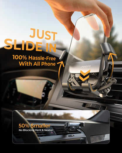 AINOPE Phone Holder for Car Vent【2026 Auto Lock】 Car Phone Holder Mount for Car Accesorries for Women Men Mom, Cell Phone Holder Car Vent Clip Hand Free for All 4-7 Inch iPhone 17 16 Pro Samsung S25 - Available at All In One Marketplace Canada